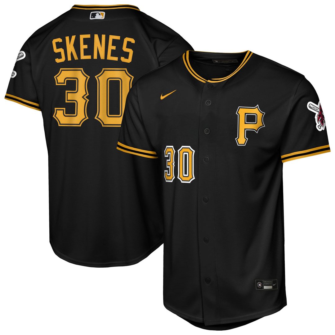 Pittsburgh Pirates Paul Skenes Youth Alternate Stadium Jersey | Black