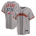 San Francisco Giants Jung Hoo Lee USA 250 Fourth of July Road Stadium Jersey | Gray