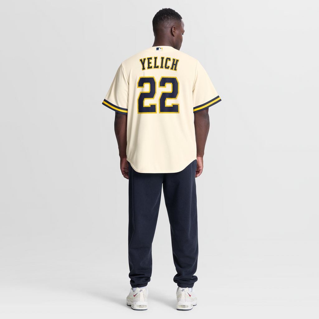 Milwaukee Brewers Christian Yelich Home Replica Jersey | Cream