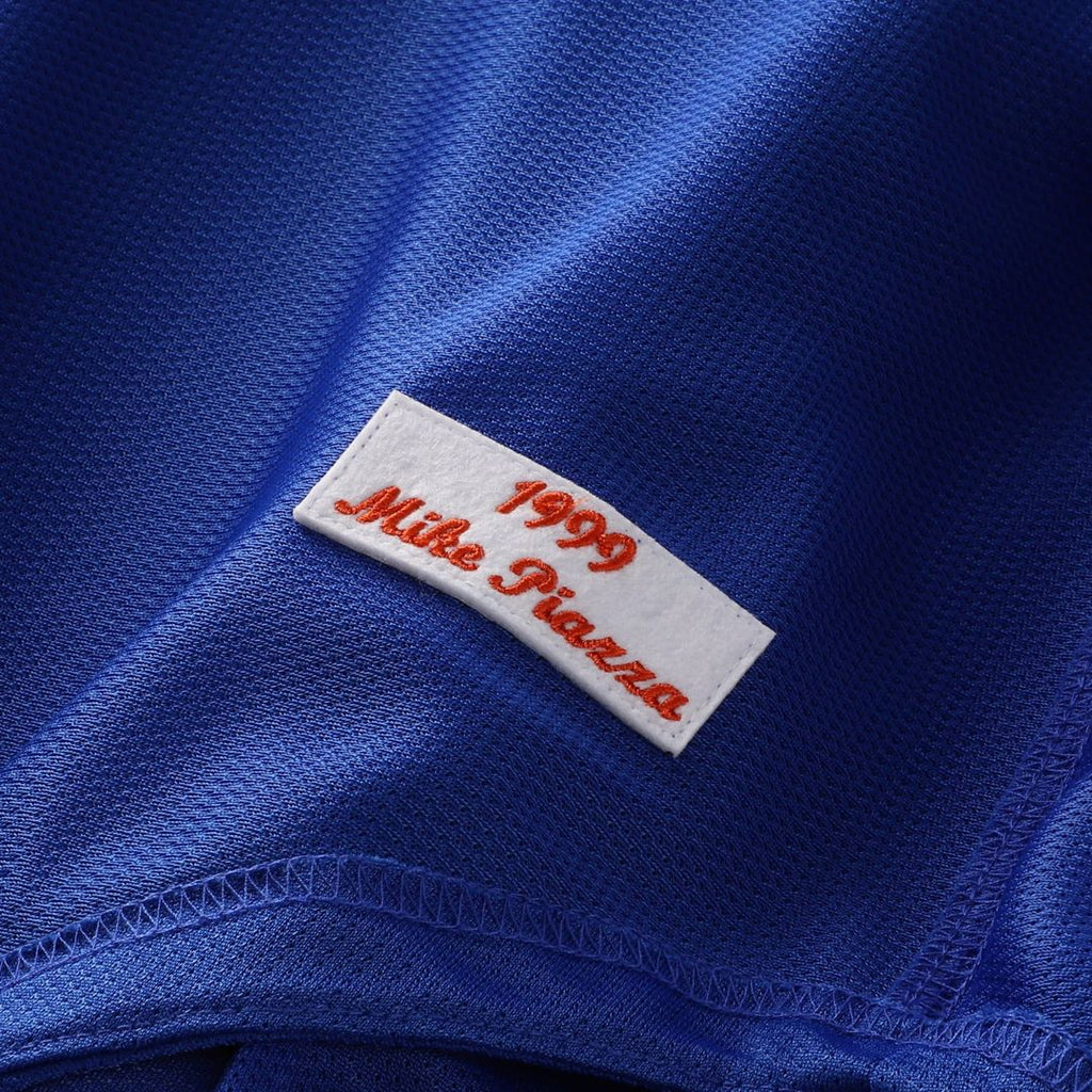 New York Mets Mike Piazza Cooperstown Mesh Batting Practice Button-Up Jersey | Orange