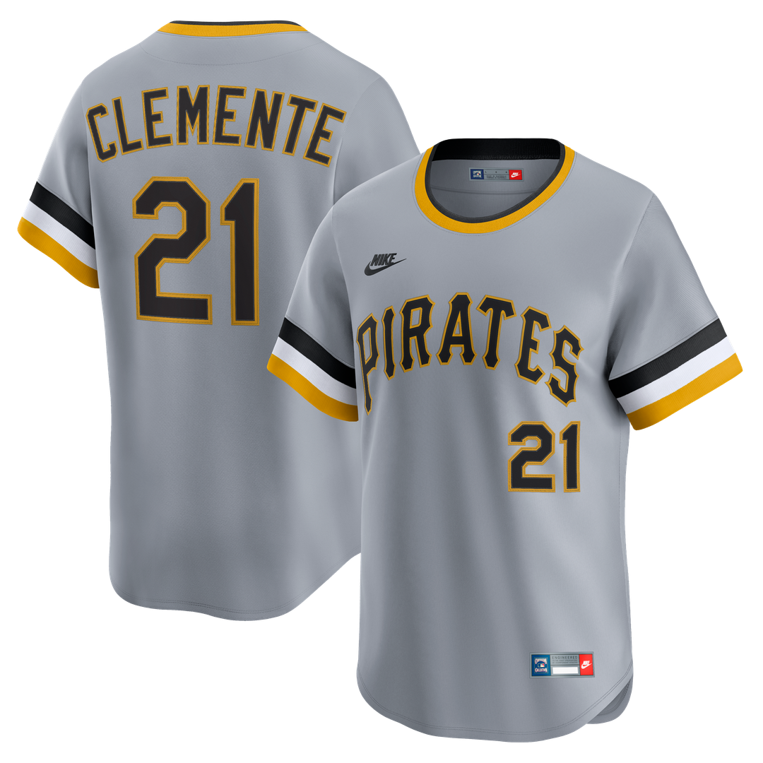 Pittsburgh Pirates Roberto Clemente Throwback Cooperstown Limited Jersey | Gray