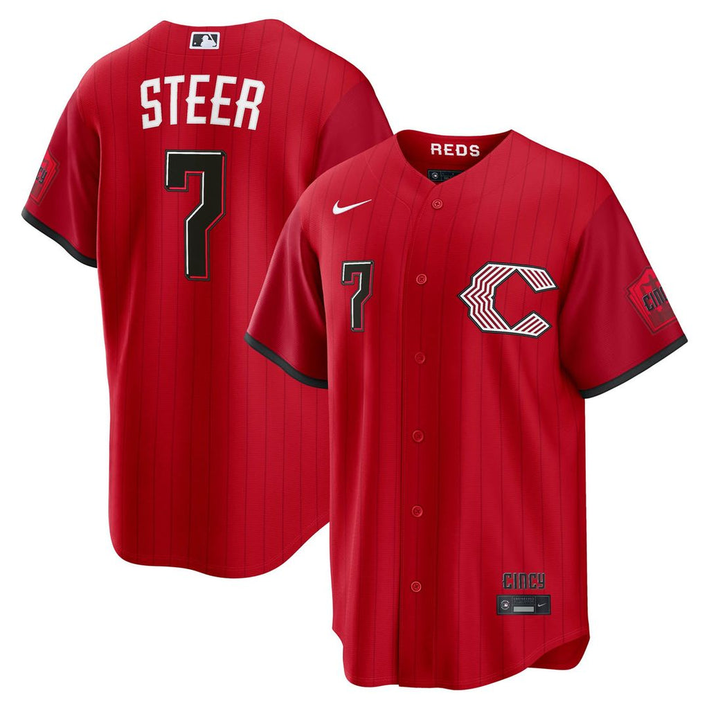 Cincinnati Reds Spencer Steer 2026 City Connect Stadium Jersey | Red