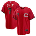 Cincinnati Reds Spencer Steer 2026 City Connect Stadium Jersey | Red