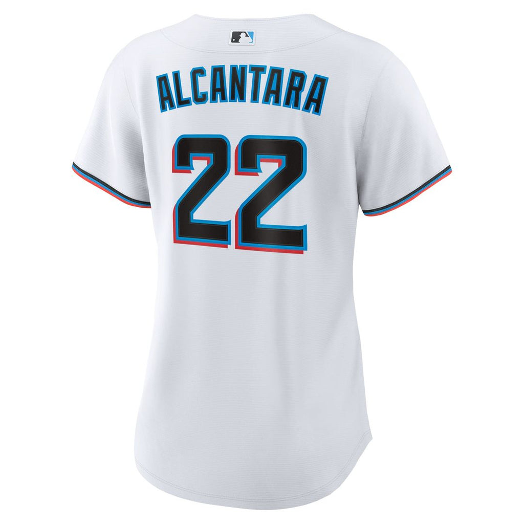 Miami Marlins Sandy Alcantara Women's Home Replica Jersey | White
