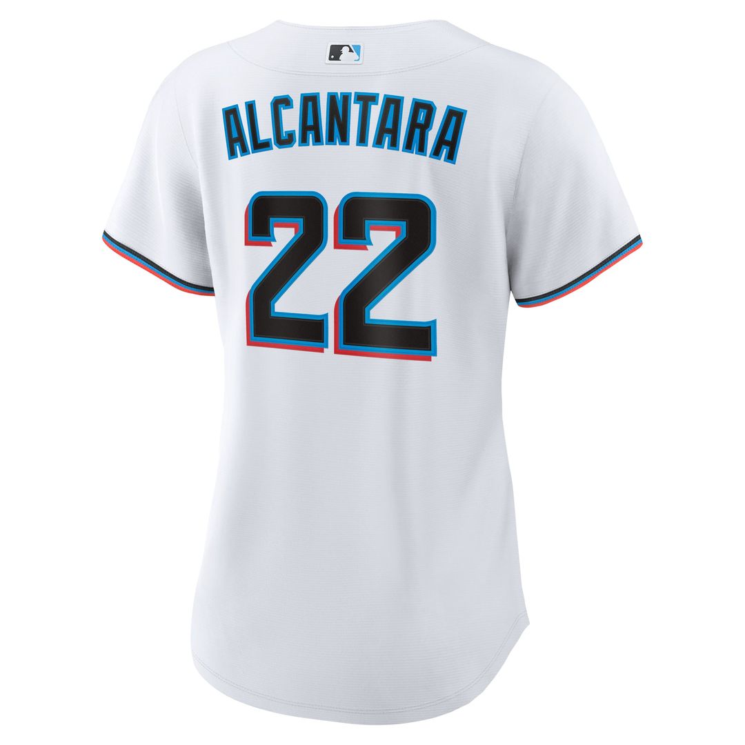 Miami Marlins Sandy Alcantara Women's Home Replica Jersey | White