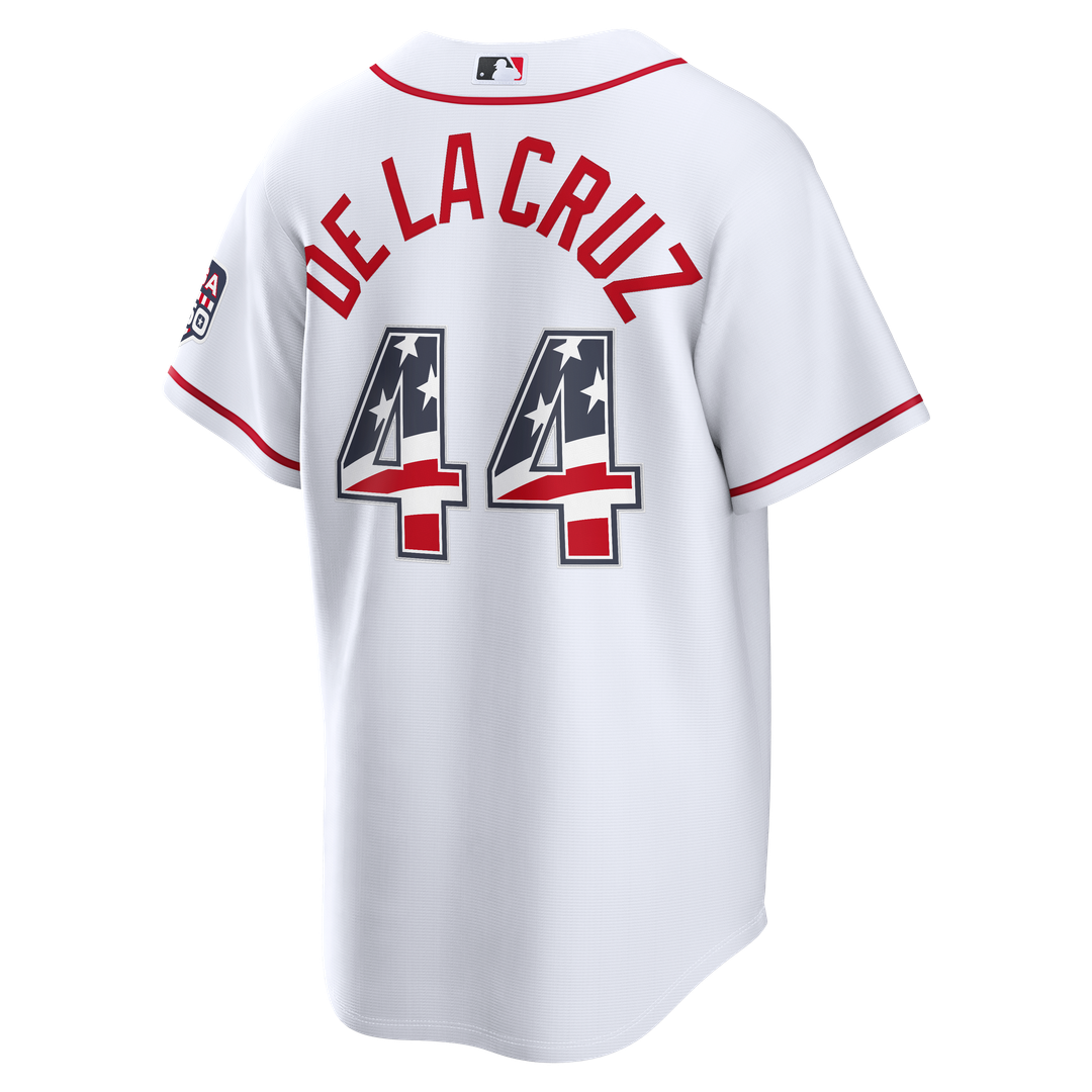 Cincinnati Reds Elly De La Cruz USA 250 Fourth of July Home Stadium Jersey | White