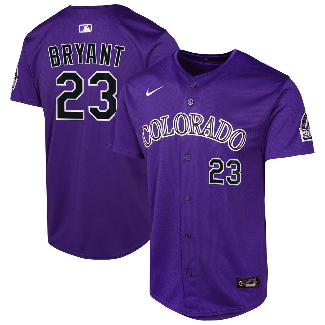 Colorado Rockies Kris Bryant Youth Alternate Limited Jersey | Purple
