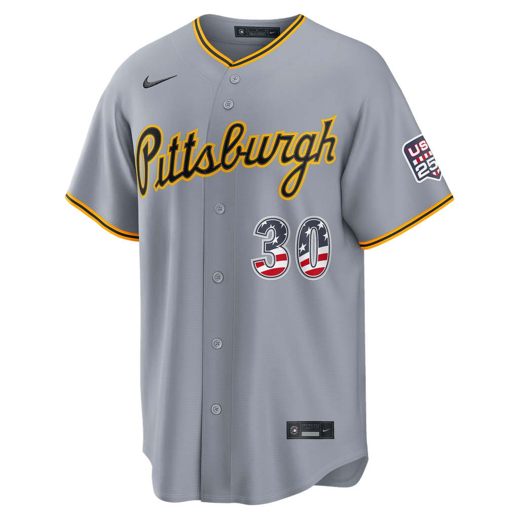 Pittsburgh Pirates Paul Skenes USA 250 Fourth of July Road Stadium Jersey | Gray