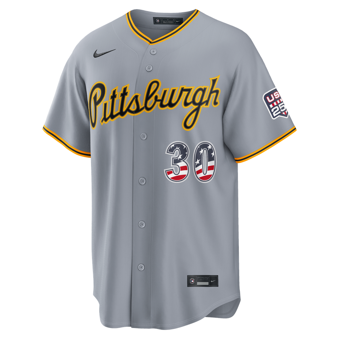 Pittsburgh Pirates Paul Skenes USA 250 Fourth of July Road Stadium Jersey | Gray