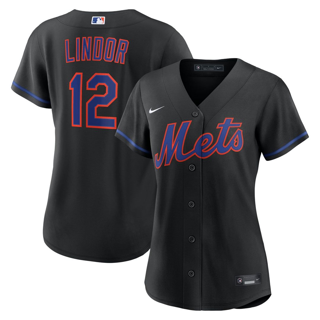 New York Mets Francisco Lindor Women's Alternate Replica Jersey | Black