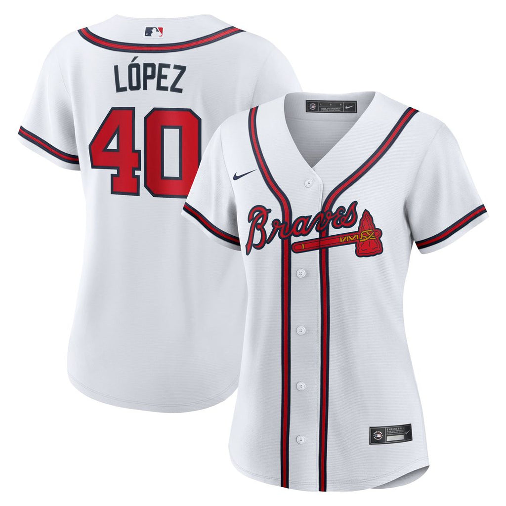 Atlanta Braves Reynaldo Lopez Women's Home Replica Jersey | White