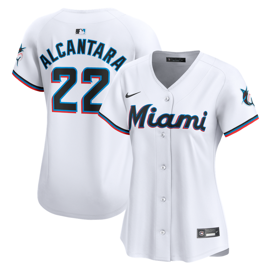 Miami Marlins Sandy Alcantara Women's Home Limited Jersey | White