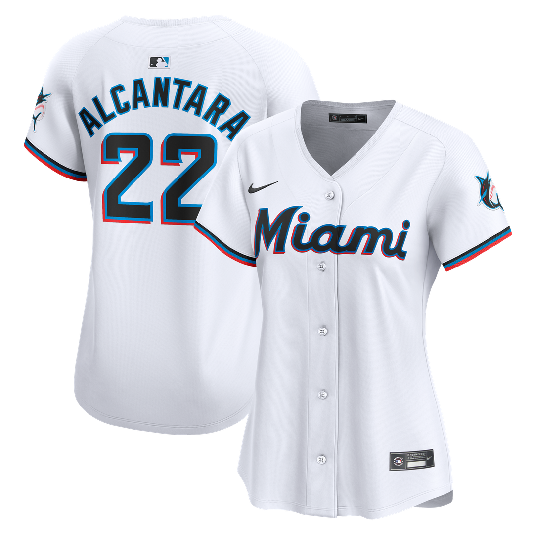 Miami Marlins Sandy Alcantara Women's Home Limited Jersey | White