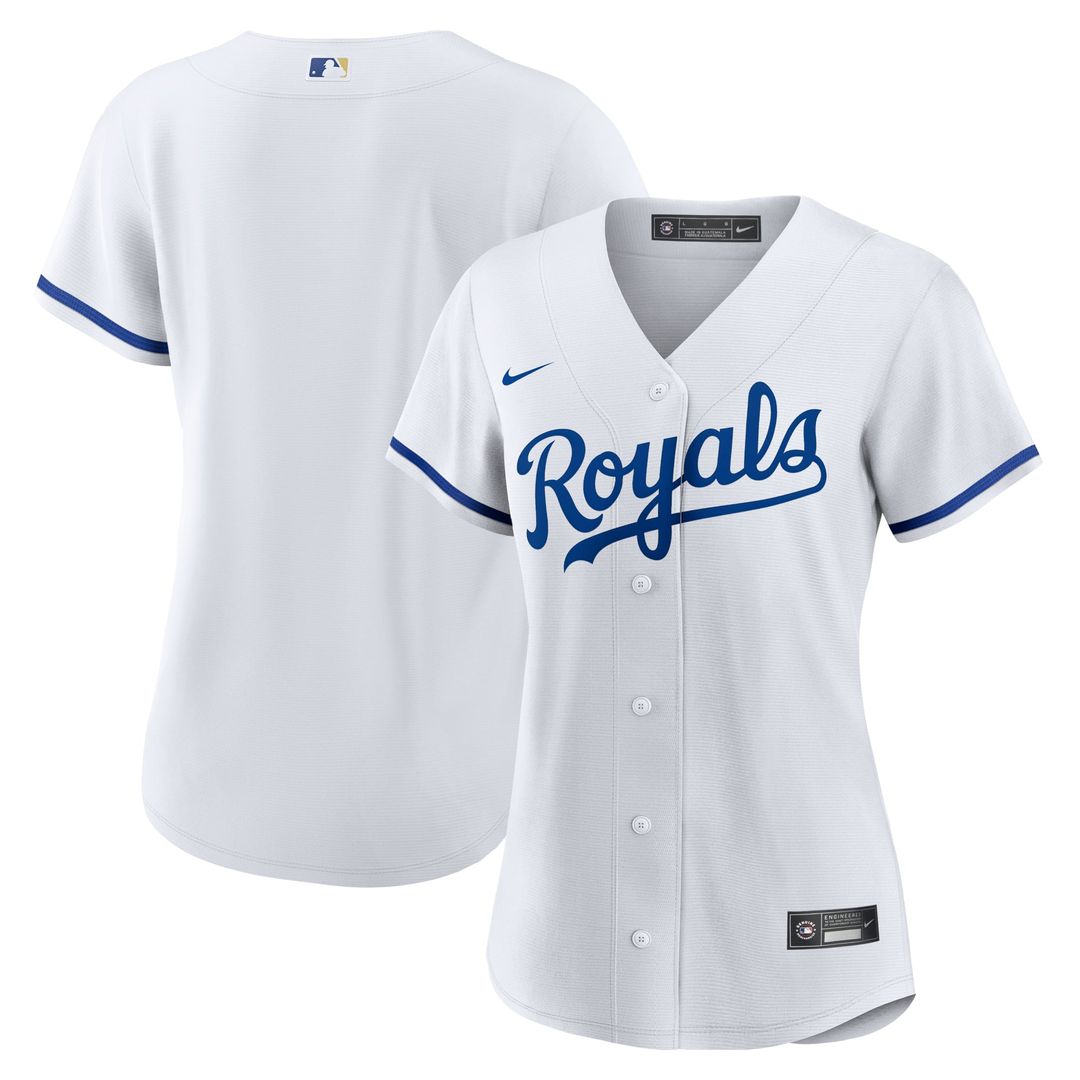 Kansas City Royals Women's Home Replica Team Logo Jersey | White