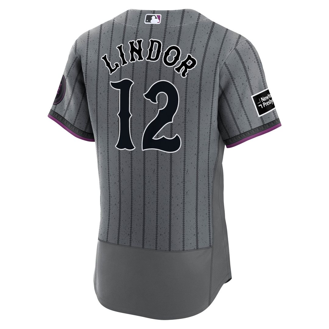New York Mets Francisco Lindor City Connect Authentic Sponsor Patch Jersey | Gray