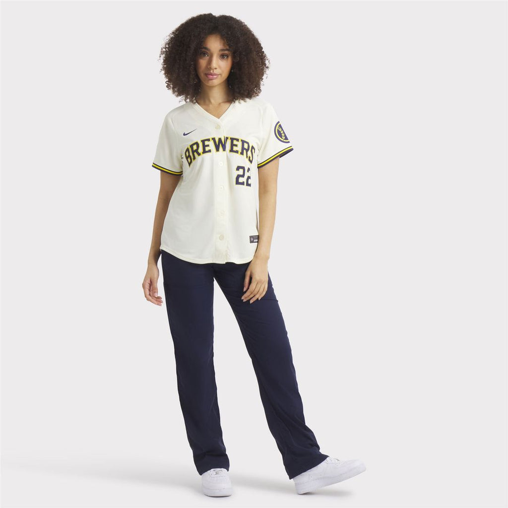 Milwaukee Brewers Christian Yelich Women's Home Limited Jersey | Cream