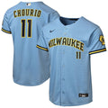 Milwaukee Brewers Jackson Chourio Youth Road Stadium Jersey | Powder Blue