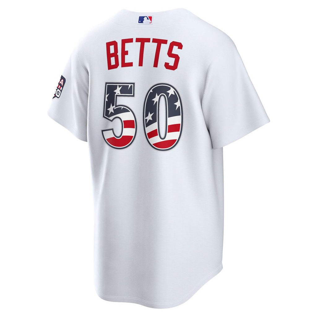 Los Angeles Dodgers Mookie Betts USA 250 Fourth of July Home Stadium Jersey | White