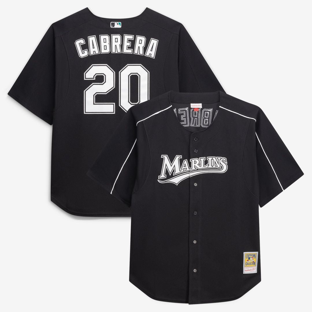 Miami Marlins Miguel Cabrera Big & Tall Cooperstown Mesh Batting Practice Jersey | Black
