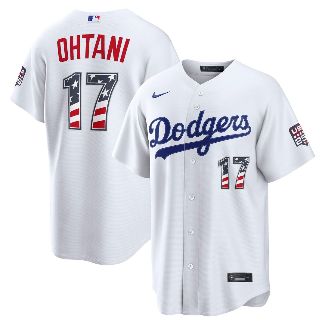 Los Angeles Dodgers Shohei Ohtani USA 250 Fourth of July Home Stadium Jersey | White