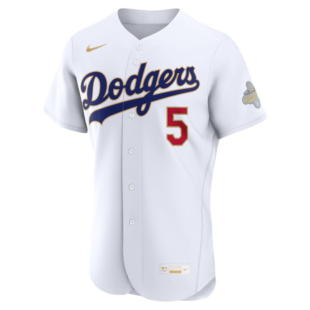 Los Angeles Dodgers Freddie Freeman 2026 Gold Collection Authentic Jersey | White