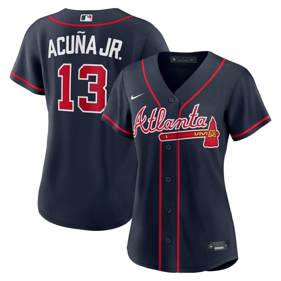 Atlanta Braves Ronald Acuña Jr. Women's Alternate Replica Jersey | Navy