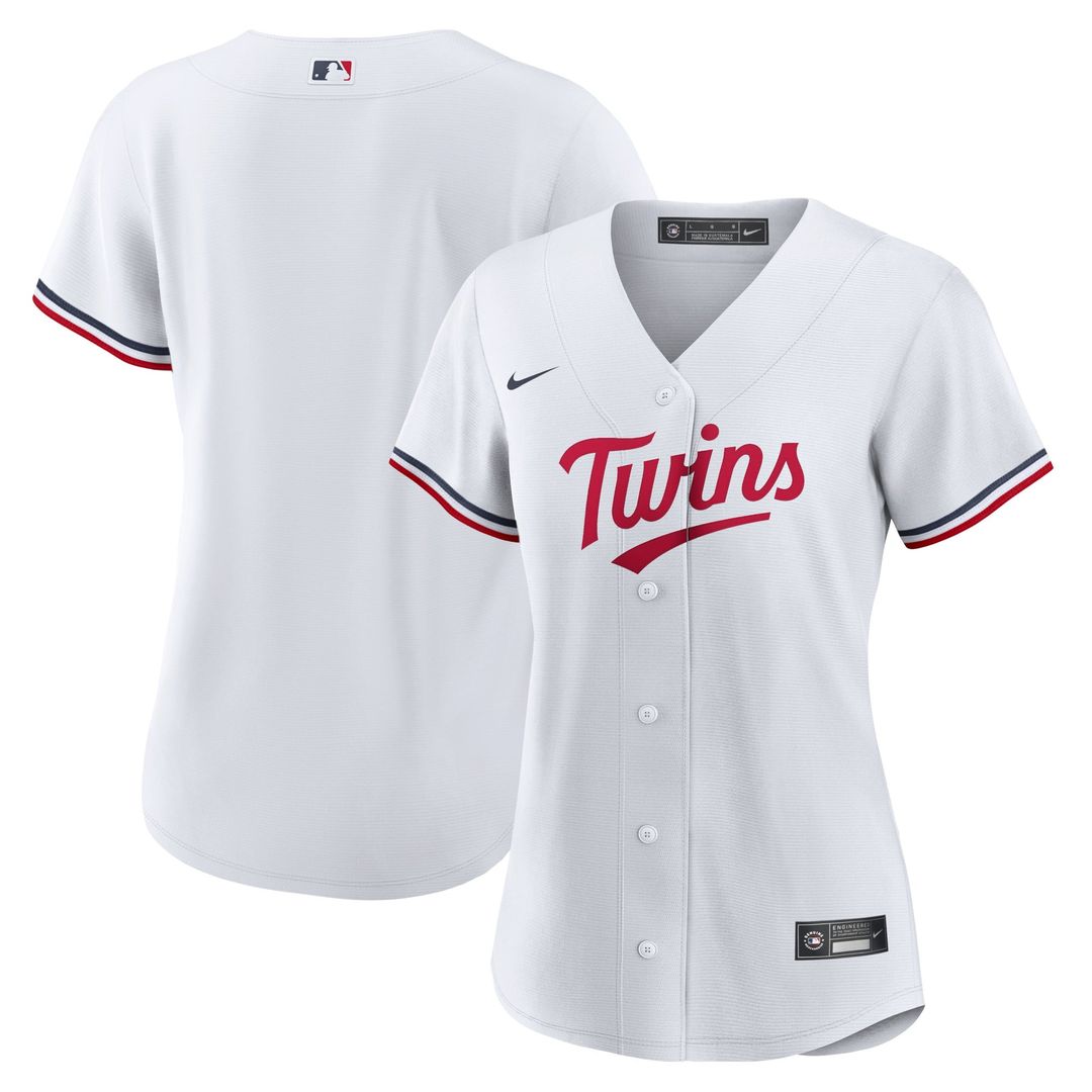 Minnesota Twins Women's Home Replica Team Logo Jersey | White