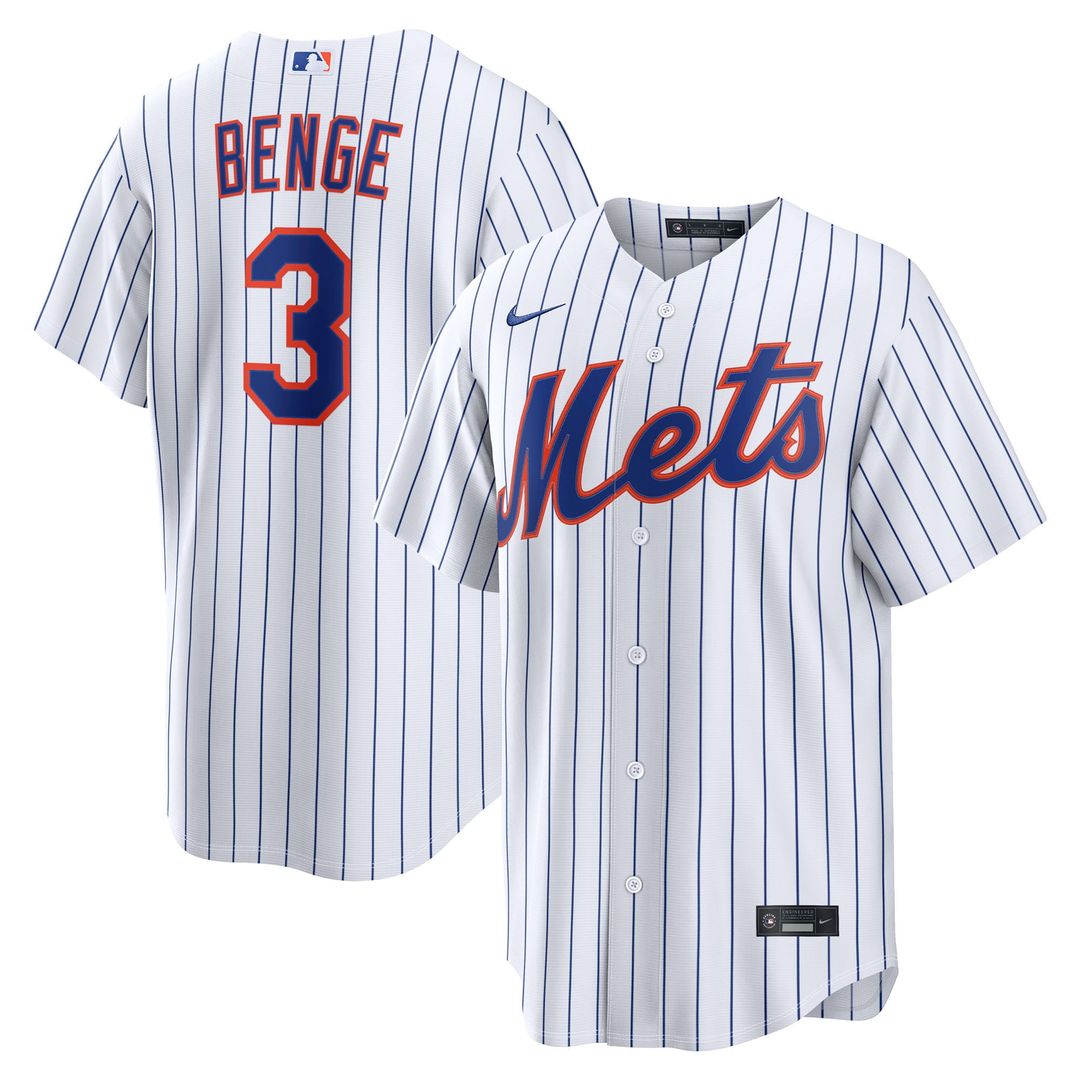 New York Mets Carson Benge Home Replica Jersey | White