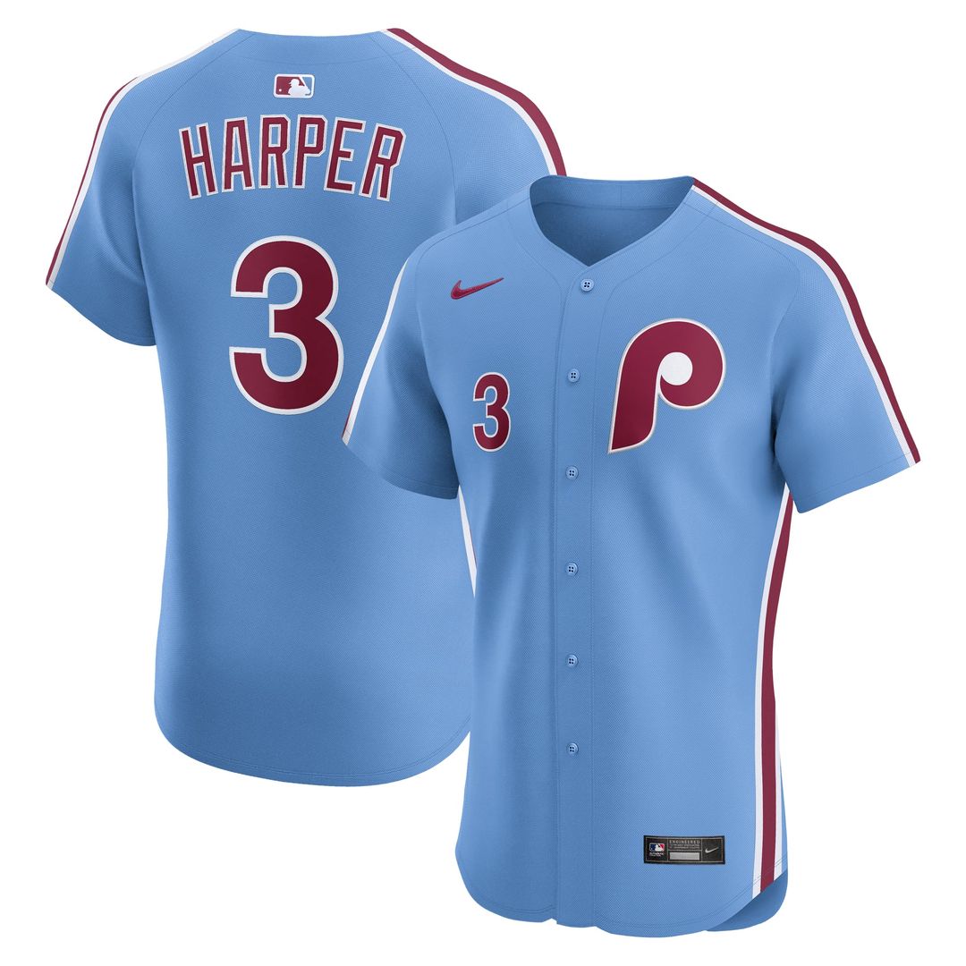 Philadelphia Phillies Bryce Harper Alternate Elite Jersey | Light Blue