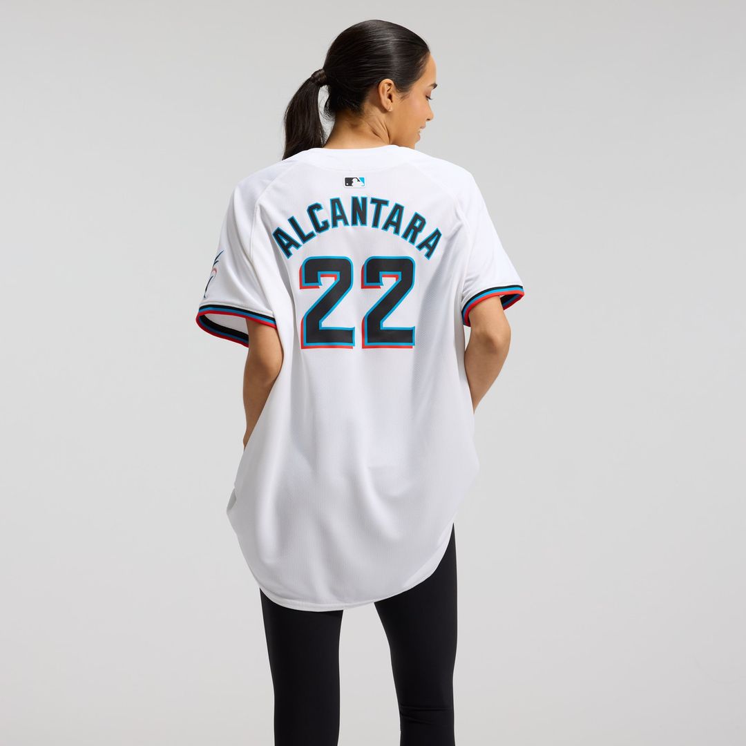 Miami Marlins Sandy Alcantara Women's Home Limited Jersey | White