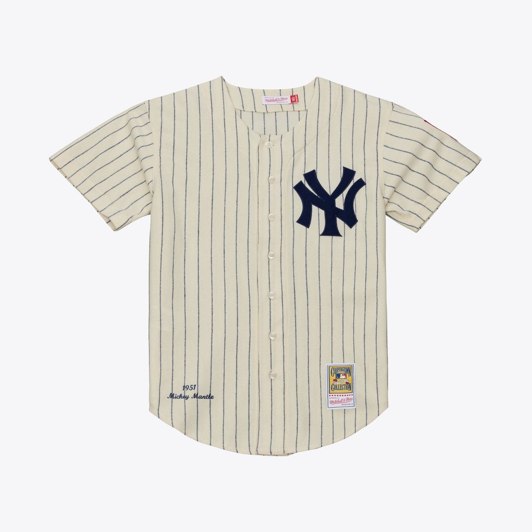 New York Yankees Mickey Mantle 1951 Cooperstown Authentic Jersey | Cream