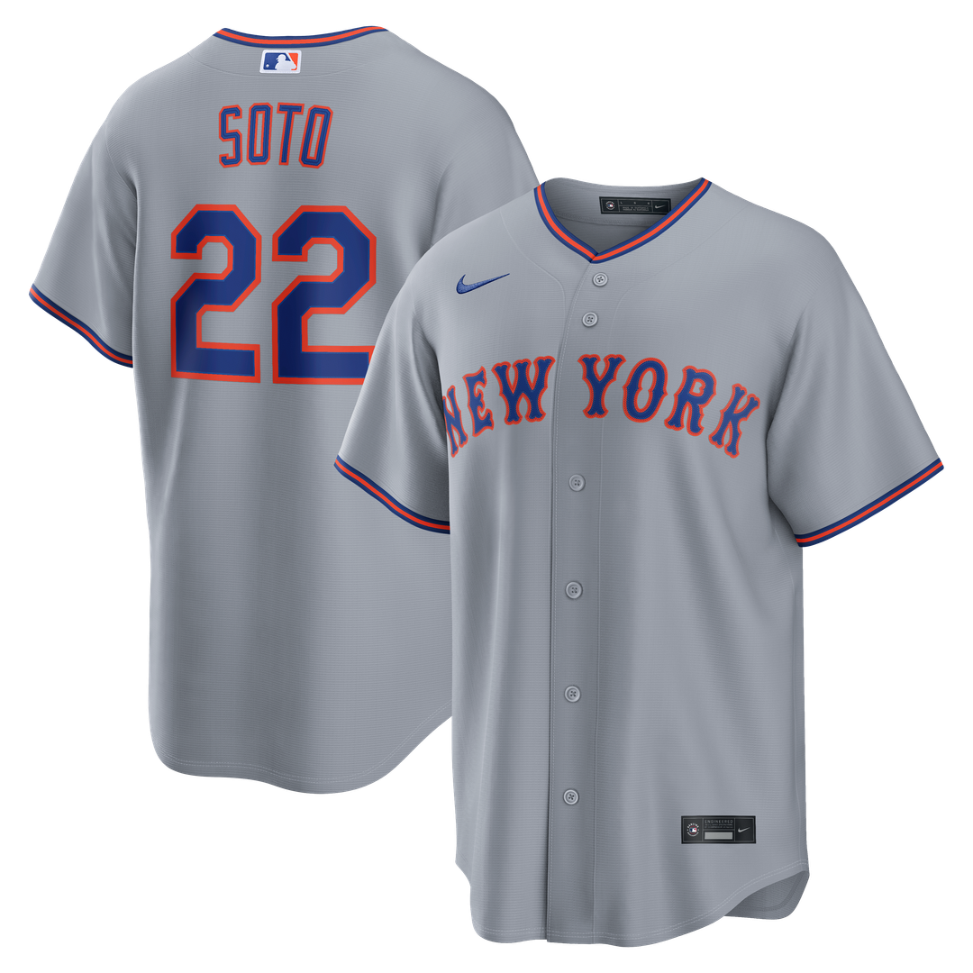 New York Mets Juan Soto Road Replica Jersey | Gray