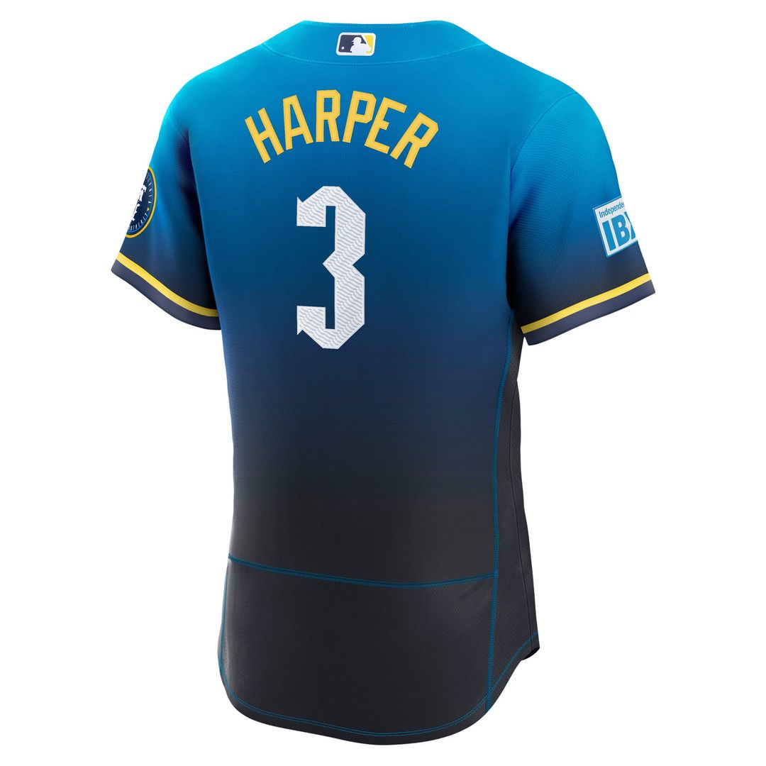 Philadelphia Phillies Bryce Harper City Connect Authentic Sponsor Patch Jersey | Blue