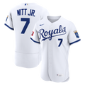 Kansas City Royals Bobby Witt Jr. Home Authentic Sponsor Patch Jersey | White
