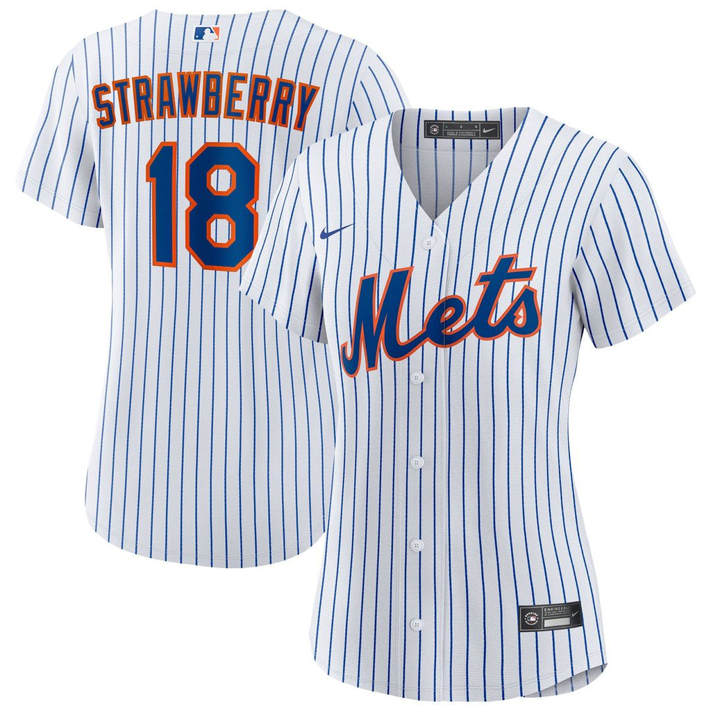 New York Mets Darryl Strawberry Women's Home Replica Jersey | White