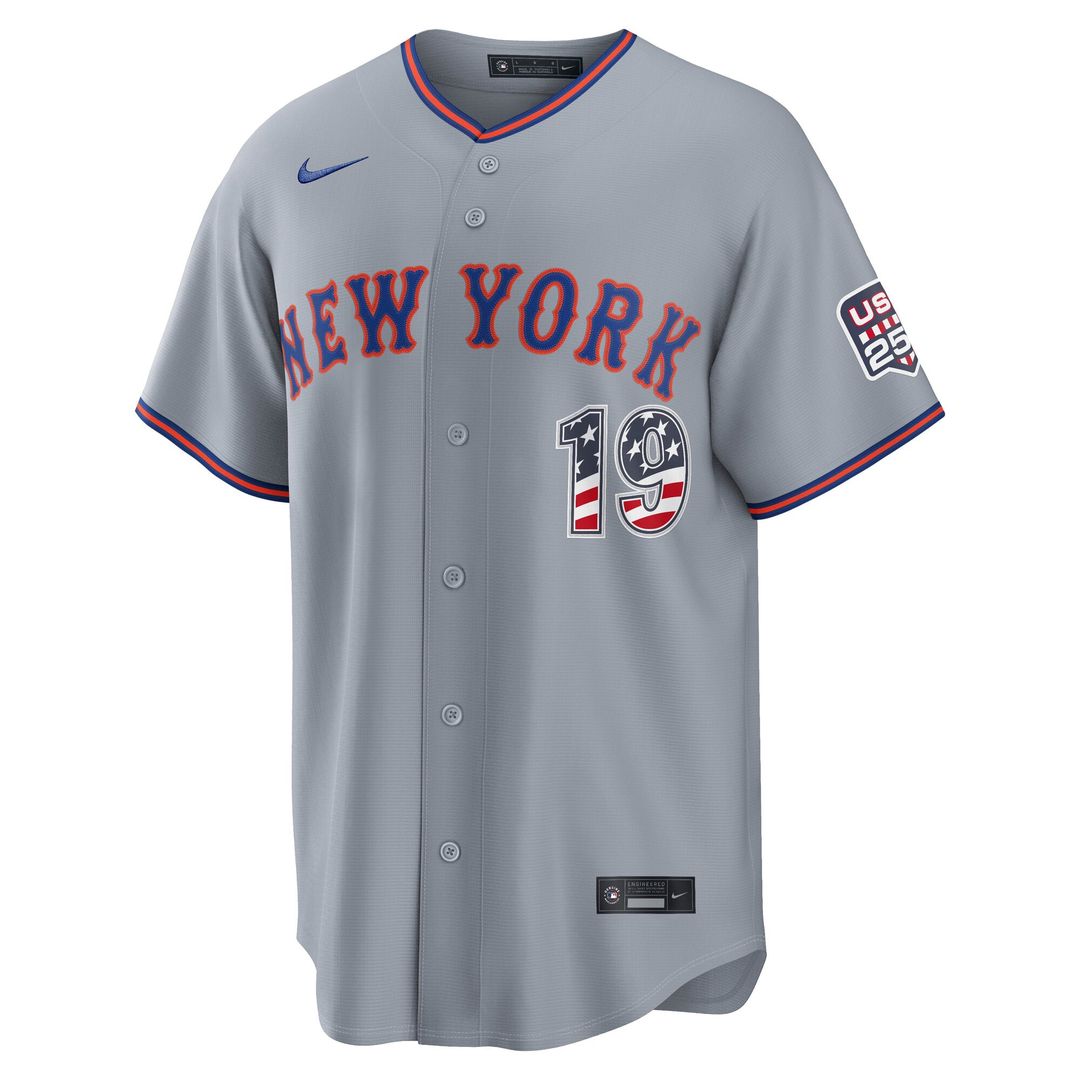 New York Mets Bo Bichette USA 250 Fourth of July Road Stadium Jersey | Gray