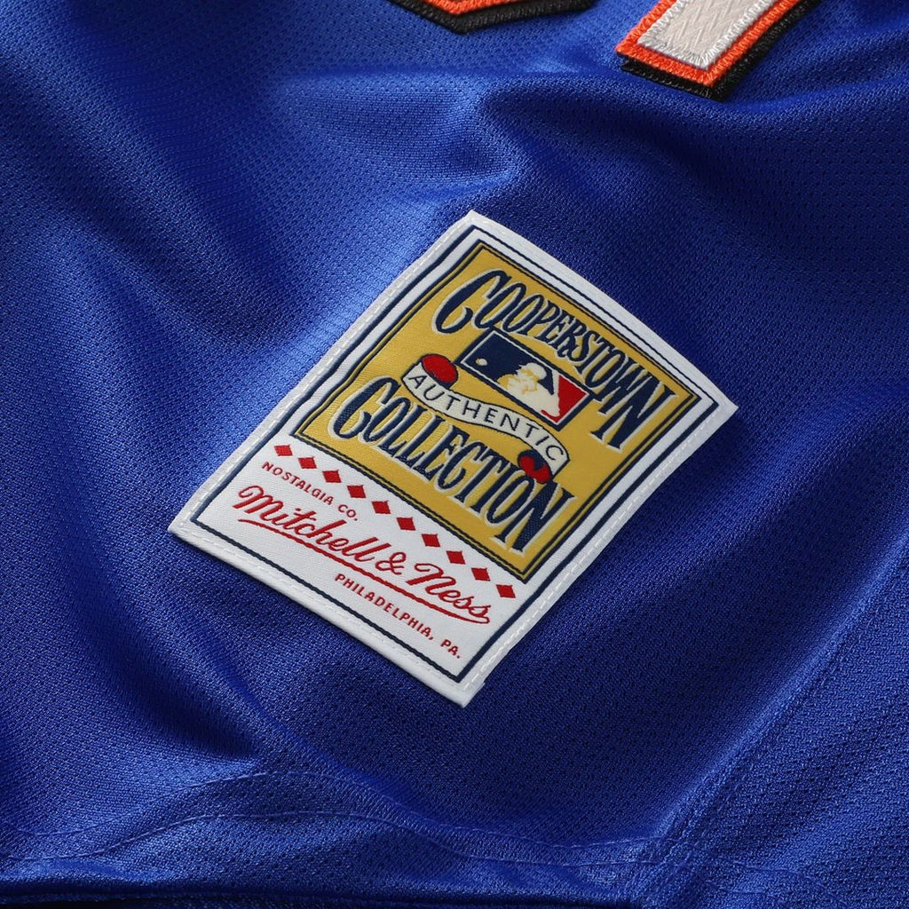 New York Mets Mike Piazza Cooperstown Mesh Batting Practice Button-Up Jersey | Orange
