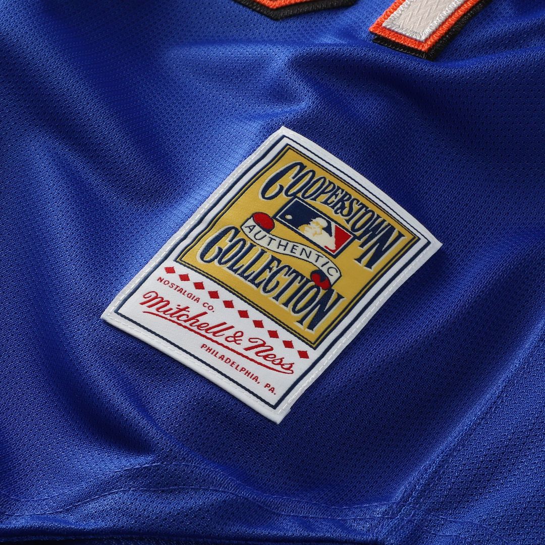 New York Mets Mike Piazza Cooperstown Mesh Batting Practice Button-Up Jersey | Orange