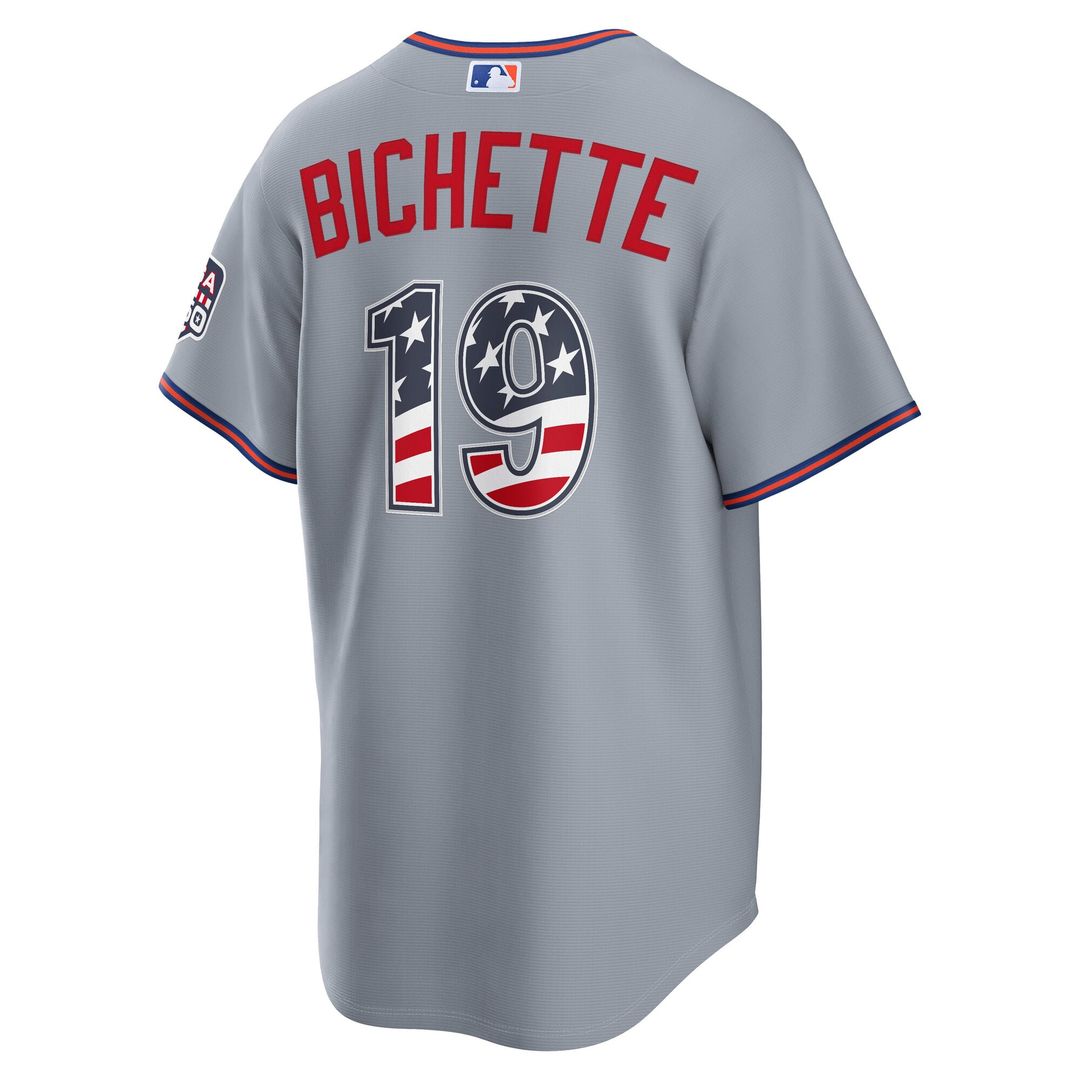 New York Mets Bo Bichette USA 250 Fourth of July Road Stadium Jersey | Gray