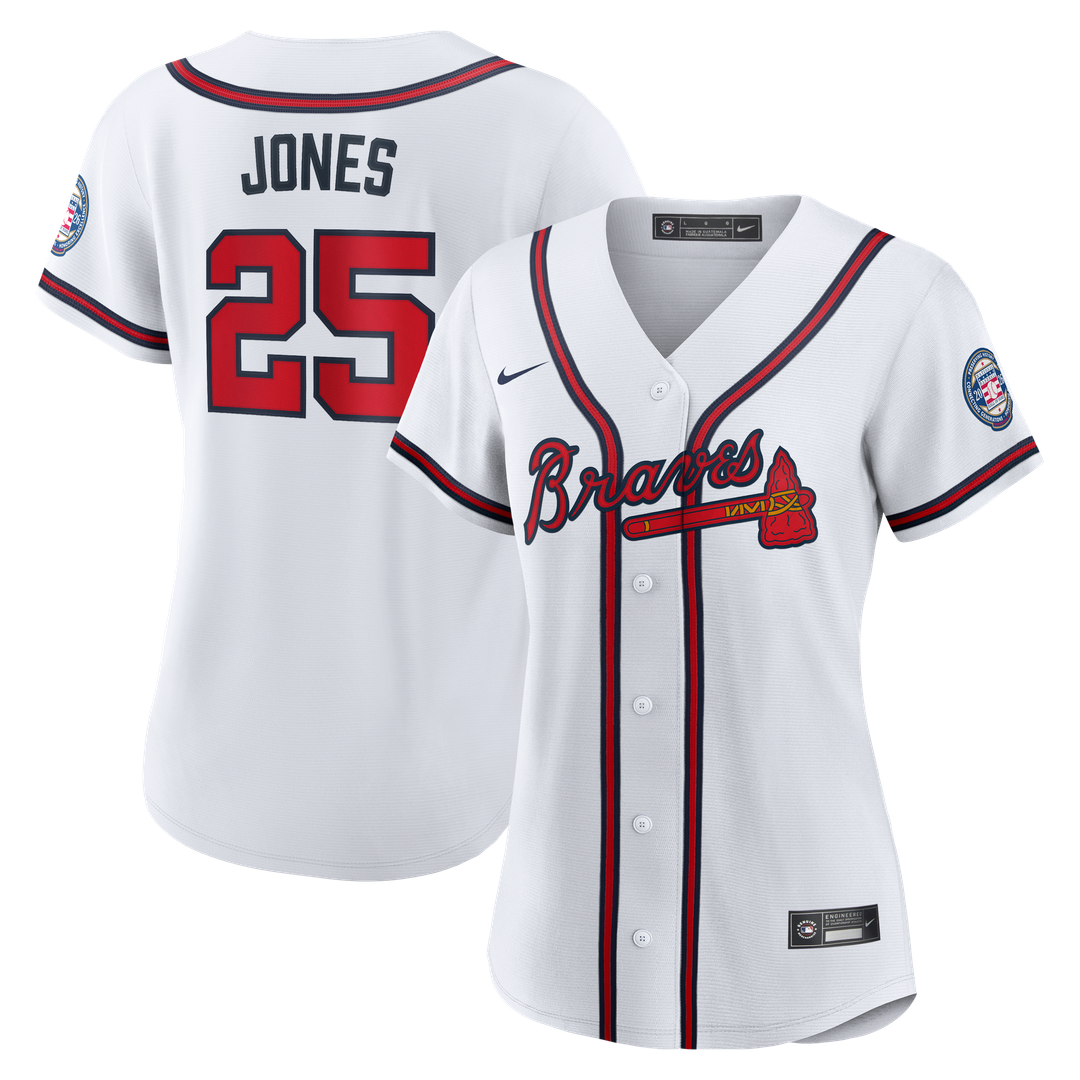 Atlanta Braves Andruw Jones Women's 2026 Baseball Hall of Fame Retired Replica Jersey | White