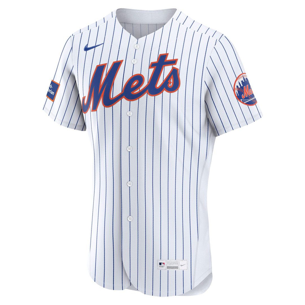 New York Mets Home Sponsor Patch Authentic Jersey | White