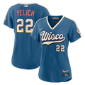 Milwaukee Brewers Christian Yelich Women's 2026 City Connect Stadium Jersey | Mineral Blue
