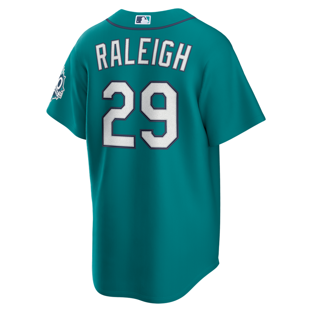 Seattle Mariners Cal Raleigh Alternate 50th Season Patch Stadium Jersey | Teal