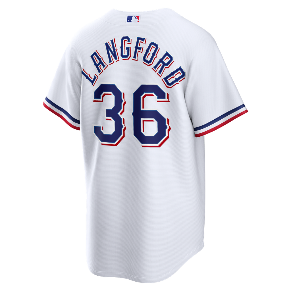 Texas Rangers Wyatt Langford Home Replica Jersey | White