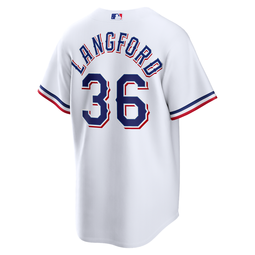 Texas Rangers Wyatt Langford Home Replica Jersey | White