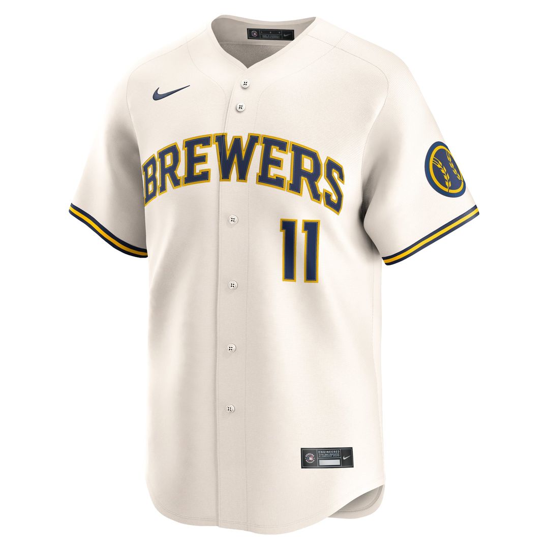 Milwaukee Brewers Jackson Chourio Home Limited Jersey | Cream