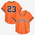 Detroit Tigers Kirk Gibson Cooperstown Mesh Batting Practice Button-Up Jersey | Orange