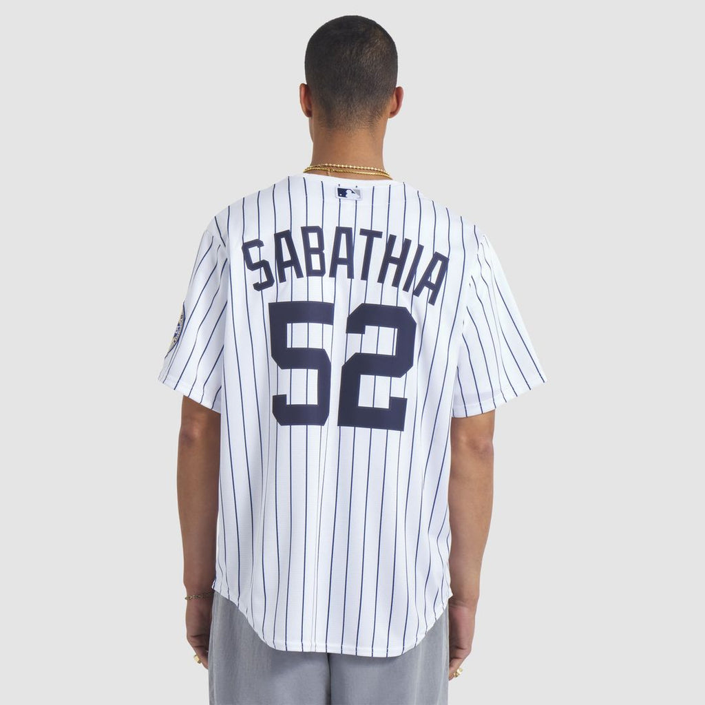 New York Yankees CC Sabathia 2025 Baseball Hall of Fame Name & Number Retired Replica Jersey | White