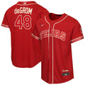 Texas Rangers Jacob deGrom Youth 2026 City Connect Stadium Jersey | Red