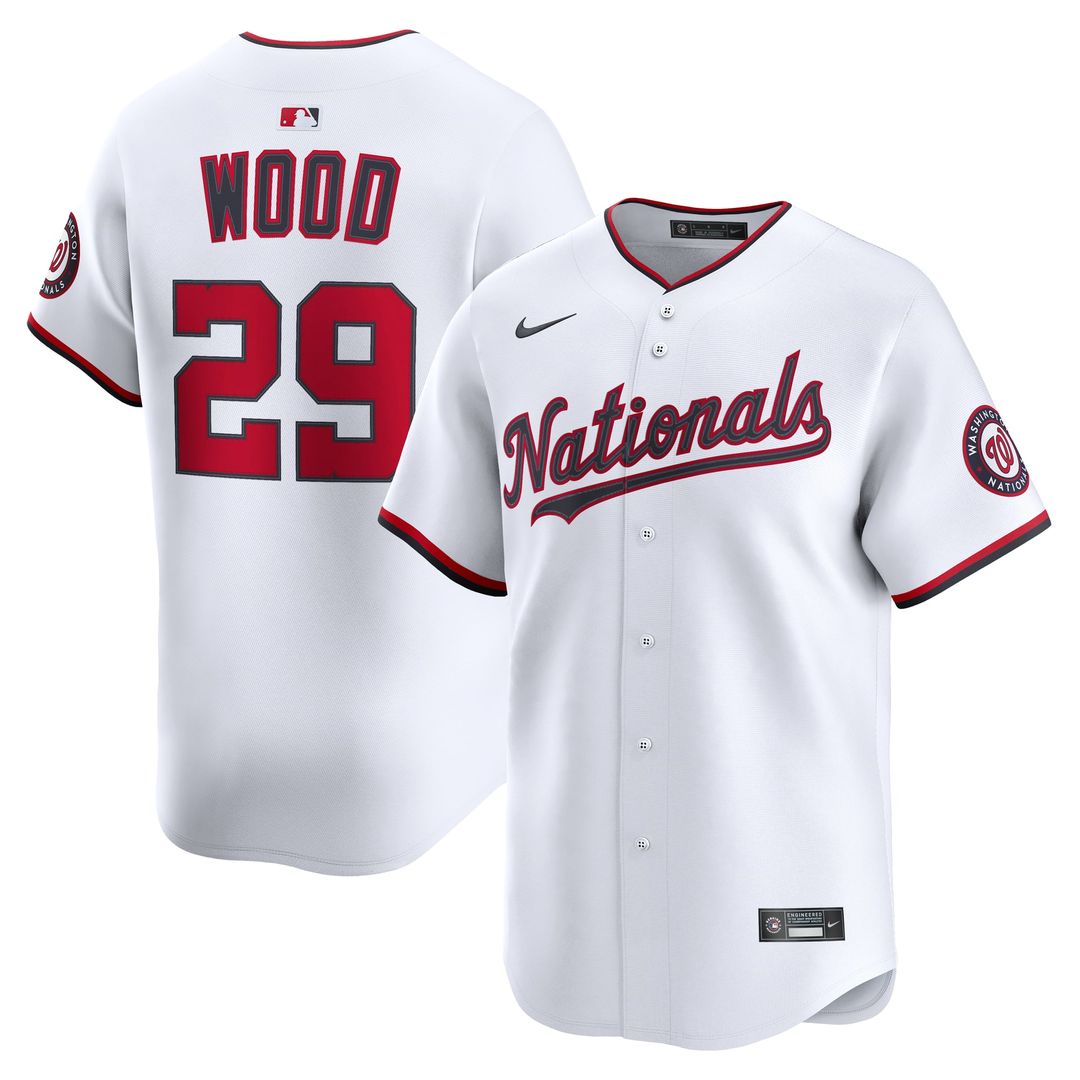 Washington Nationals James Wood Home Limited Jersey | White